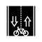 route for riding bicycle glyph icon vector illustration