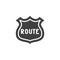Route sign vector icon
