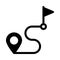 Route vector thin line icon