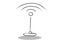 Router icon on white background, flat design, hand drawing. Illustration antenna, contour of symbol black