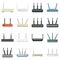 Router icons set flat vector isolated
