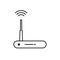 router line icon, outline and solid logo