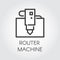 Router machine line icon. Computer-controlled cutting device. Automation and precision system