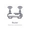 router outline icon. isolated line vector illustration from electrian connections collection. editable thin stroke router icon on