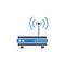 Router related vector glyph icon