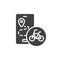 Routes bicycle tour vector icon