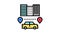 routes driving school color icon animation