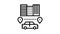 routes driving school line icon animation