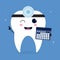 Routine dental check-ups reminder with kawaii tooth