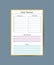 Daily Routine planner template. Clear and simple printable to do list. Business organizer page. Paper sheet. Realistic vector