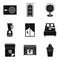 Routine work icons set, simple style