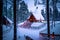 Rovaniemi - December 16, 2017: Santa Claus village of Rovaniemi, Finland