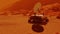 Rover on mission exploring red planet mars surface, science in space