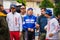 Rovereto, Italy May 22, 2018: Elia Viviani waiting to get on the podium