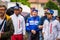 Rovereto, Italy May 22, 2018: Elia Viviani waiting to get on the podium