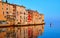 Rovinj, Croatia. Antique medieval houses at Adriatic sea