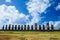 Row of 15 Moais in Ahu Tongariki, Easter Island, Chile