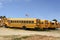 Row of American school busses, USA