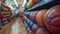 Row of Basketball Balls on Shelf