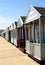 Row of beach chalets or huts