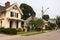 Row of Beautiful Old Wood Neighborhood Homes in Cold Spring New York