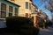 Row of Beautiful Old Wood Neighborhood Homes in Weehawken New Jersey along a Sidewalk