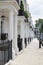 Row of beautiful white edwardian houses in London