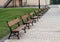 Row of benches in the courtyard