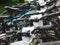 A row of bicycles with price tags on the street platform