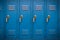 Row of Blue High School Lockers, Closed