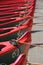 Row of boats with ropes and locks