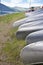 Row of Canoes at Summer Camp