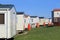 Row of caravans in trailer park