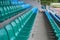 Row of chairs in arena.