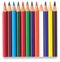 Row of childrens colouring coloring pencils