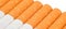 Row of cigarettes on white background