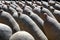 Row of Clay Wine Fermenation Storage Pots