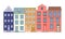 Row of color houses, vector illustration
