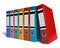 Row of color office folders