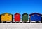 Row of colored beach huts