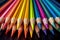 Row of colored pencils vibrant spectrum