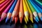 Row of colored pencils vibrant spectrum