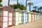 Row colorful beach huts
