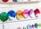 Row of colorful buttons