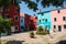 Row of colorful houses on the island of Burano