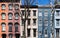 Row of colorful old buildings in New York City