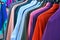 Row of colorful shirts