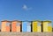 Row of colourful beech huts