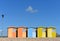 Row of colourful beech huts