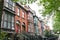 Row of colourful brick houses, Dublin, Ireland